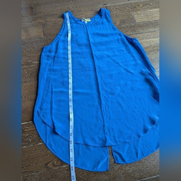 Wilfred 100% Silk Cress-Cross Open Back Blue Tank Top Womens Size S Fairy Grunge - Picture 8 of 8